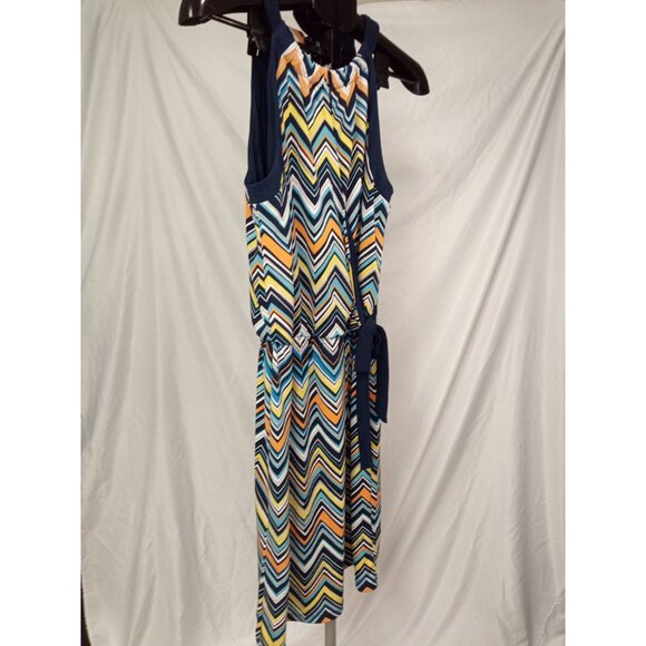 Apt. 9 Women's Blue Orange Zig Zag Printed Mini Dress Size Small - Picture 3 of 6